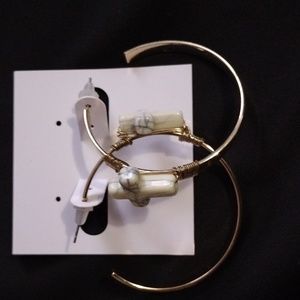 Marbled Cross Hoop Earrings